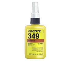 Loctite AA 349 Adhesivo epoxy de curado con radiación UV /50ML Pega y sella vidrio, vidrio con metal, muebles y dispositivos industriales