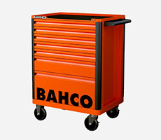 Carro de 26" con 7 cajones, naranja, medidas 693 mm x 510 mm x 955 mm