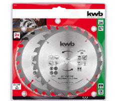 Set 2 Discos de carburo de tungsteno para sierra circular 184x16mm 24 dientes, corte fino 7000RPM