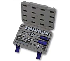 Caja de bocallaves y Accesorios Enc. 1/4 , 35 piezas