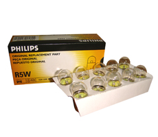 Lámpara para Stop , Giro y Reglamentarias de 1 filamento R5W Volts 12 Watts 5 Polo 1 - BA15S. Equiv. 5007