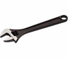 lave ajustable 6" / 160mm - Forma A, ángulo 15º. Fosfatada. Material: CrV - Acero. Escala de medida para una rápida observación de los tamaños de tornillos y pernos.