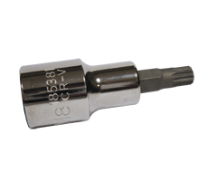 Bocallave con punta destornillador XZN ½" . Para Tornillo M8. Acero Cromo Vanadio. Forjado en frío, niquelado y cromado. Punta con t ratamiento fosfatizado anticorrosión.