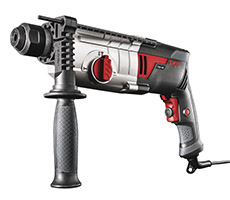 Martillo perforador. Potencia: 750 W. Fuerza: 2,1J. Empuñadura Ergonómica.Perforación con y sin percusión y Cincelado.Uno de la categoría con carcasa de aluminio.Interruptor electtónico permite adecuar la velocidad al tipo de material. (IVA 10,5%)