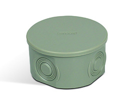 Caja de paso y distribución línea Logic Box gris RAL 7032 Ø80mm ciega IP44