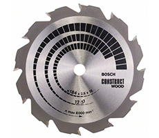 Disco de sierra circular - 184mm 7 1/4'' - 12 Dientes - Construct for Wood