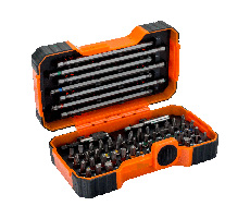 Juego de puntas de 1/4" 54 piezas en maletín peso 750 gr