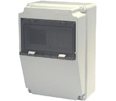Caja de paso y distribución línea KickBox gris RAL 7032 8 DIN 193x280x144