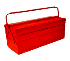 Caja para herramientas roja - 5 compartimientos - 530x200x200mm