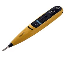 Buscapolo digital. Se puede utilizar para la medición directa o indirecta de tensión AC o DC desde 12V hasta 220V.Mide tensión AC. V erifica neutro. Tamaño de punta: 1/4" (plana). Largo de varilla: 3cm. Mango plástico