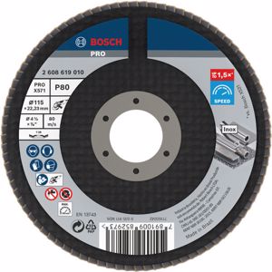 Disco Flap curvo - Base fibra - 115mm - Grano 80 - Best for metal
