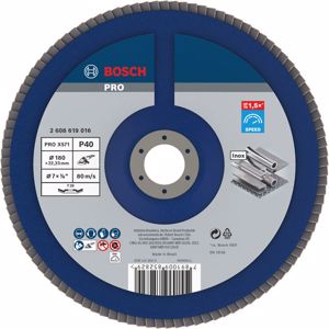 Disco Flap curvo - Base fibra - 180mm - Grano 40 - Best for metal