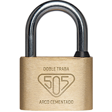 Candado de bronce 50MM línea 505, en caja por 12 unidades.