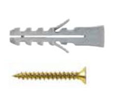 Taco de Nylon SA8 x 100 unidades + tornillo TMF 22x45 x 100