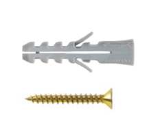 Taco de Nylon S5 x 1000 unidades + tornillo TMF 19x30 x 1000 unidades.