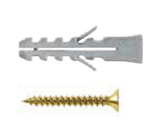 Taco de Nylon S6 x 1000 unidades + tornillo TMF 21x35 x 1000 unidades.