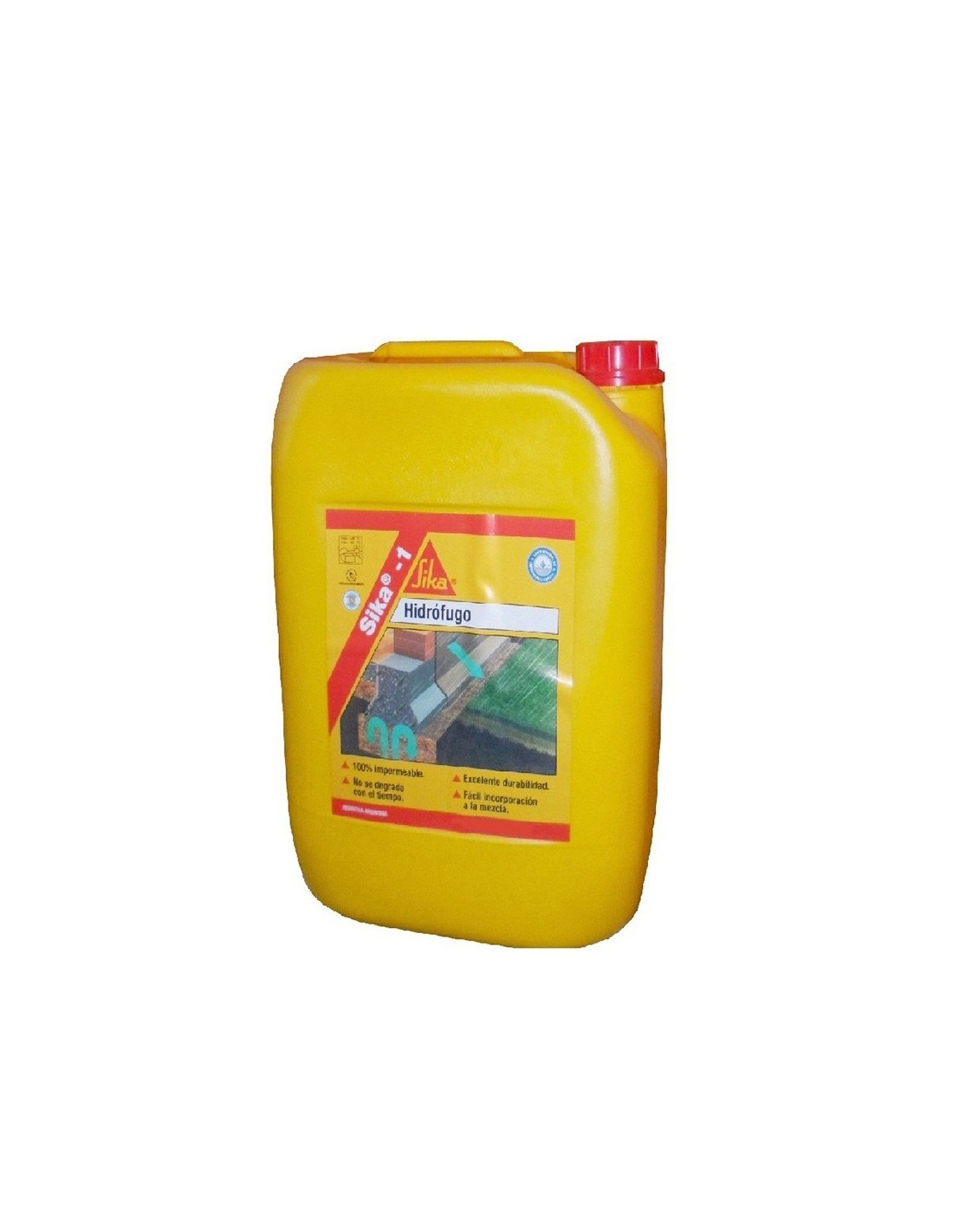 Aditivo hidrófugo inorgánico Sika®-1 Larga Vida Liquido. Bidón por 20litros.