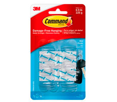 Ganchos plasticos transparentes por 6 unidades 225Gr command brand