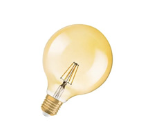 Lámpara led Vintage 1906. Formato Globo. Dimerizable. Color Ambar. Potencia 7.5W. Luz cálida. Caja x 4 unidades.