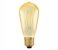 Lampara Led Vintage Edison Ambar Dimerizable 7.5W Cálida. -Flujo luminoso 725 lúmenes- Caja x4 unidades.