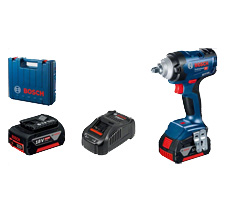 GDS 18V-400 Llave de impacto a bateria 18V, 400 Nm. Incluye cargador + 2 baterías 4.0 Ah y maletín.