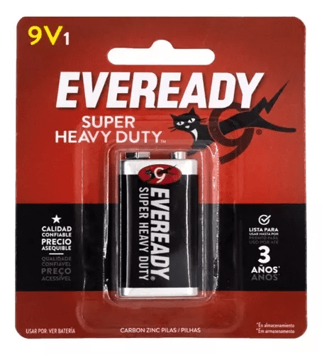 Batería Eveready 9V. Blister x 1. Caja x 24 blisters.