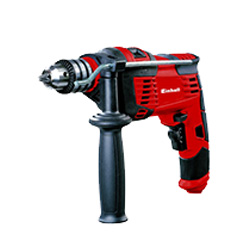 Taladro percutor TC-ID 1000 E. Potencia: 1000 Watt-Velocidad: 0-3000 min-Robusto mandril de 13mm, corona dentada y metal macizo-Tope de profundidad de perforación ajustable de metal-Control electrónico de velocidad con preselección de velocidad