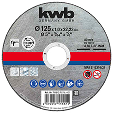 Disco de corte acero inoxidable medidas 125x1mm. Venta unitaria, caja x 50 unidades.