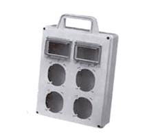 Caja para extensiones y adaptadores 4 orificios 8 DIN