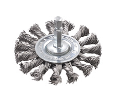 Cepillo Circular de alambre HSS trenzado para limpieza Ø70mm úso en taladros.