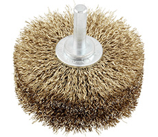 Cepillo de Alambre de Acero y Latón Ø80mm fino para uso en taladros