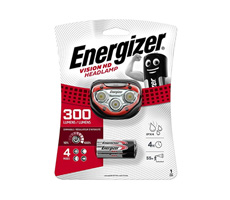 Linterna Energizer tipo vincha. Flujo luminoso: 300LM. Funciona con 3 pilas AAA incluidas. Modos de Luz l Full intensidad regulable, Luz Focal, Luz Difusa Haz regulable l Maneja la intensidad de la luz al mantener pulsado el botón principal Cabezal Pivotante l Luz dirigida donde tu necesites Lente inastillable