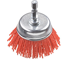 Cepillo de copa abrasivo material de Nylon Ø50mm para limpieza úso en taladros.