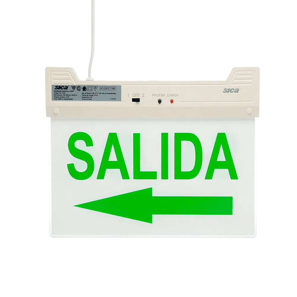 Cartel de salida izquierda