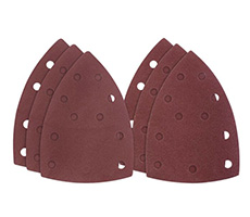 Set de 12 lijas delta velcro para lijadora TE-OS 18 L para madera y metal, granos 80, 120 y 180.