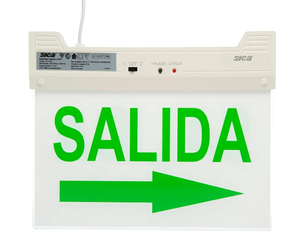 Cartel de salida derecha