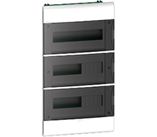 Caja plástica de embutir 36 polos puerta Fumé