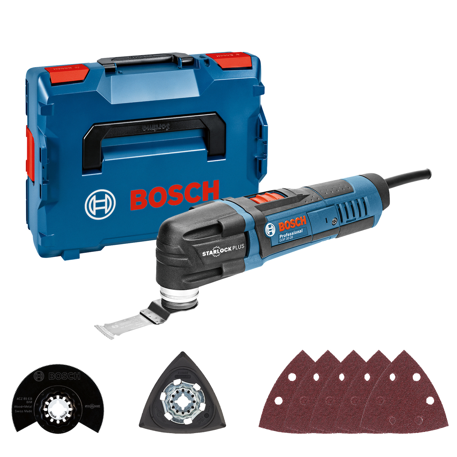 GOP 30-28 Multicortadora 300w Incluye maleta plástica, 1 llave allen, 1 corte de entrada, 1 segmento de lámina, 1 base tipo delta. Garantía un año.