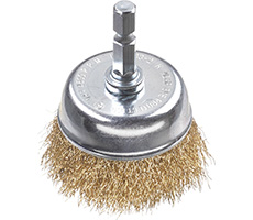 Cepillo de Alambre de Latón tipo Copa Ø50mm fino para uso en taladros