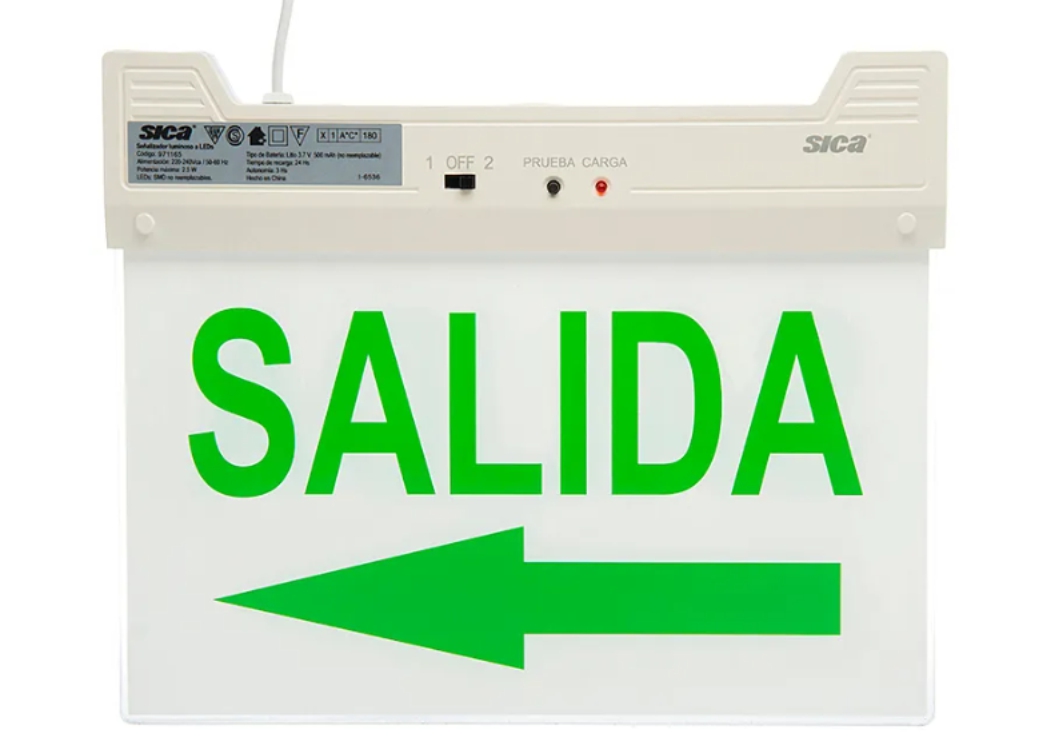 Cartel de salida izquierda