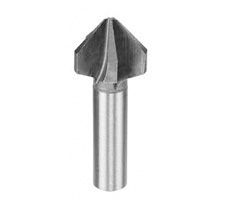 Avellanador, HSS, 90° 8mm, de 5 fillos, encastre cilíndrico para avellanar en la colocación a ras de tornillos , para el trabajo en metales.