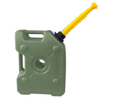 Bidon Plastico Verde Profesional Apto Combustible *Antiestatico - Antiventeo - Traba Seguridad- Extra Chato Y Encastrable > Uso En Motos, Cuatriciclos, Etc-Incluye Embudo Pico Surtidor Antiventeo
