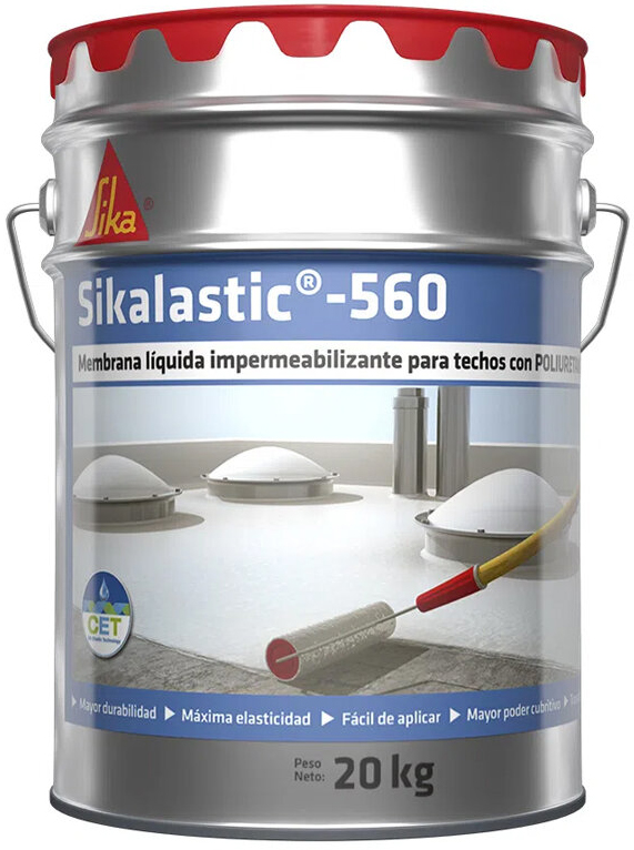 SIKA 560, membrana líquida, color rojo, lata por 20 kilos