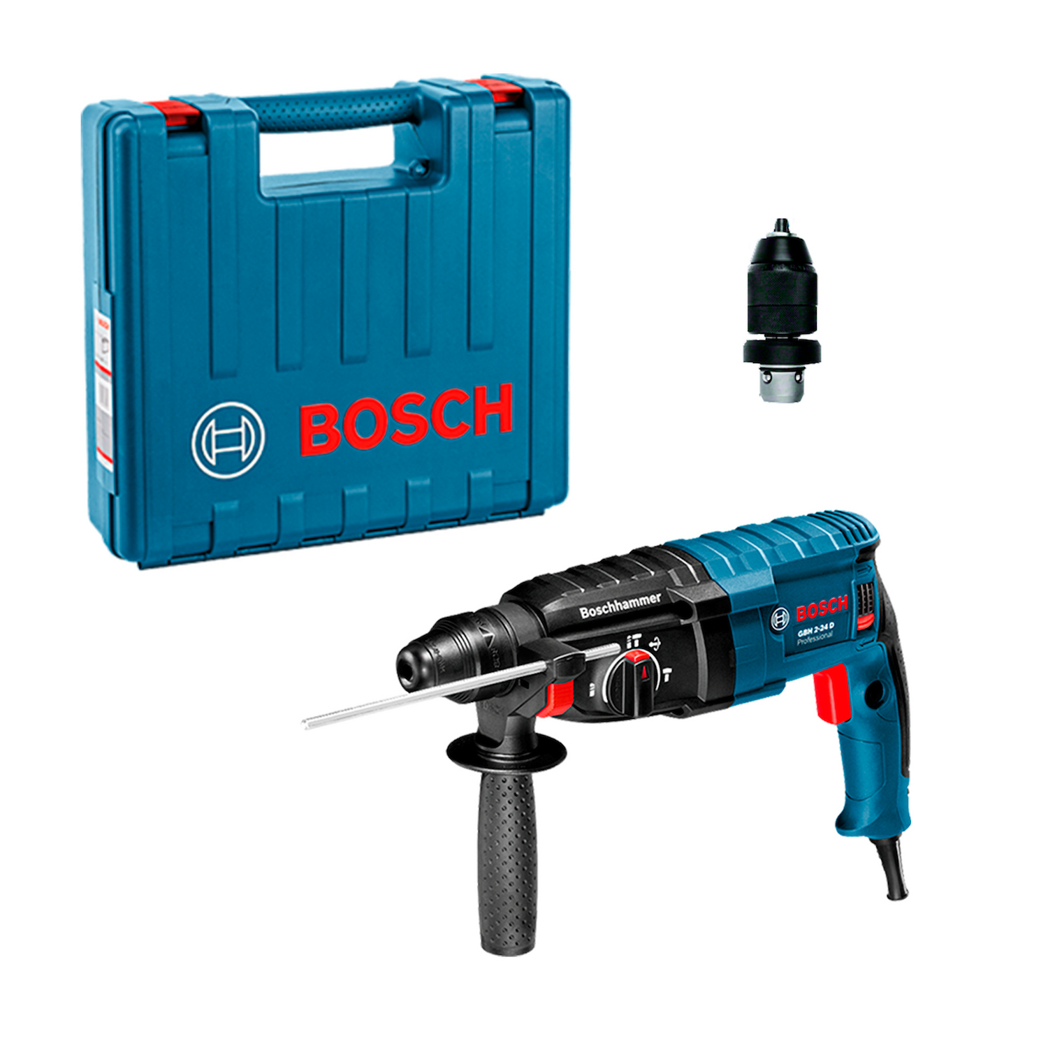 GBH 2-24DF Martillo 800W. Incluye maletín plastíco y mandril adaptador SDS. Heavy Duty. Garantía dos años.