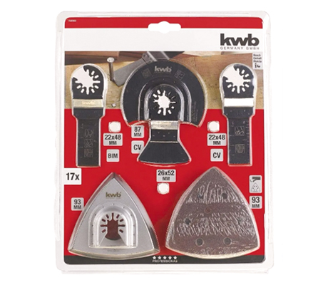 Set 17 piezas Multi Tool Hojas de sierrra y Lijas para madera y metal.