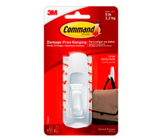 Gancho plastico por una unidad blanco 2.2 Kg command brand
