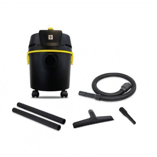 Aspiradora se solidos y liquidos. Capacidad 15L. 1400W. 220V. Incluye Filtro para humedad. Filtro lavable. Manguera 2m. Tubos de extensión. Boquilla para esquinero. Boquilla para suelos.