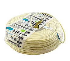 Cable bipolar vaina plana 2x2.5mm. Color: Marfil. Rollo x 100 metros.