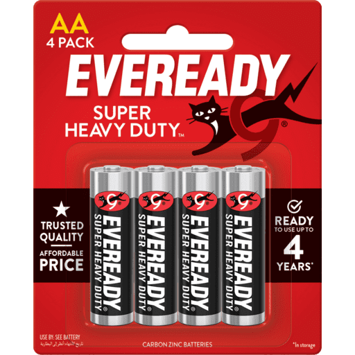 Pila Eveready AA Bister x 4. Venta Mínima: 6 blisters. Caja x 12 blisters