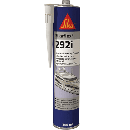 Adhesivo estructural Sikaflex 292i de poliuretano para aplicaciones marinas. Blanco x 300ml. Caja x 12